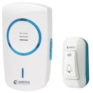 פעמון דלת אלחוטי דיגיטלי Omega צבע לבן וכחול