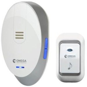 פעמון דלת אלחוטי דיגיטלי Omega צבע לבן ואפור