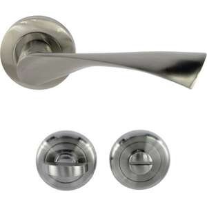 ידיות דלת פנים דגם מילאנו + זוג רוזטות תפוס פנוי מבית Yale - צבע ניקל