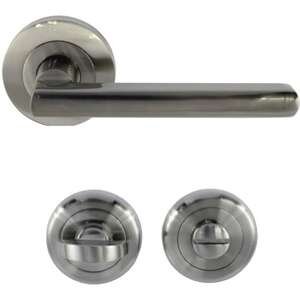 ידיות דלת פנים דגם גרנדה + זוג רוזטות תפוס פנוי מבית Yale - צבע ניקל