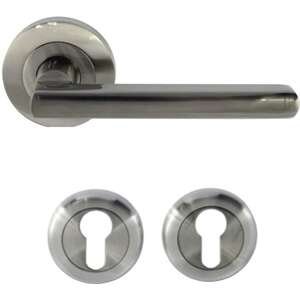 ידיות דלת פנים דגם גרנדה + זוג רוזטות צילינדר מבית Yale - צבע ניקל
