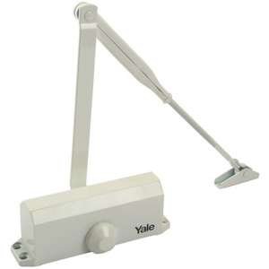 מחזיר דלת הידראולי סדרה 300 Yale צבע לבן