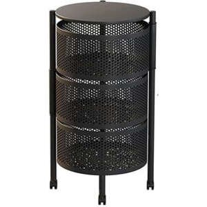 עגלת שירות 3 תאים נפתחת עגולה Garden Top Liat - צבע שחור