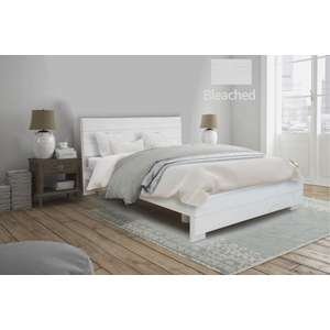 מיטה זוגית 140x190 דגם 5003 עץ אורן מלא + מזרן מתנה מבית Olympia - צבע מולבן