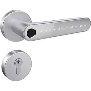 מנעול ידית טביעת אצבע (ביומטרי) חכם Elock Magic - צבע Sand Chrome