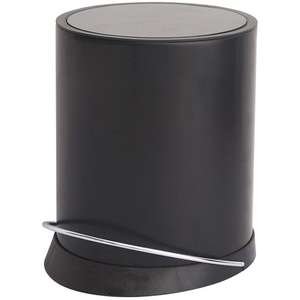 פח אשפה עגול 3 ליטר Flat Top + דוושה וטריקה שקטה מבית Aquila - צבע שחור