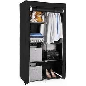 ארון קל לאחסון 5 תאים + מתלה וכיסוי בד Ramos CW-032 - צבע שחור