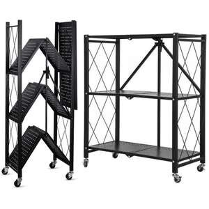 כוננית מתקפלת 3 מדפים מבית Garden Top - צבע שחור