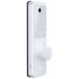 מנעול חכם המשלב אפליקציה, טביעת אצבע, קוד אישי, צ׳יפ קירבה ומפתח Wize מבית Elock - צבע לבן
