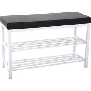 ספסל נעליים בשילוב מתכת דגם Liron מבית StarShop - צבע שחור