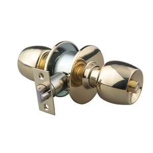 מנעול כדורי עם כפתור לדלתות פנים צבע זהב Yale