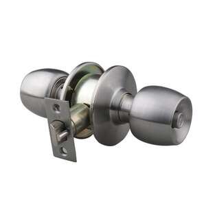 מנעול כדורי עם כפתור לדלתות פנים צבע נירוסטה Yale