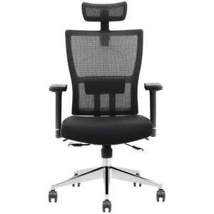 כיסא אורטופדי פרימיום ארגונומי מתכוונן עם תומך ראש דגם Inbar מבית Ergotop - צבע שחור