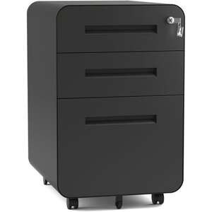 שידת 3 מגירות Cubic ממתכת עם גלגלים מבית Keisar - צבע שחור