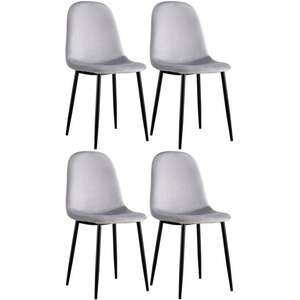סט 4 כיסאות לפינת אוכל דגם Alin מבית Ramos - צבע אפור בהיר