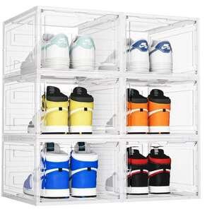 קופסה לאחסון נעליים קשיחה דגם Model מבית HomeSet - צבע שקוף - יחידה אחת