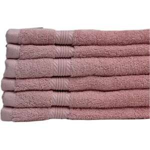 סט 6 מגבות פנים 100% כותנה 50x90 ס''מ סדרת Daniel מבית Arige Gad - צבע ורוד