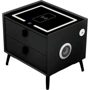 שידה חכמה עם טעינה אלחוטית ורמקולי Bluetooth מבית Multi Garden - צבע שחור