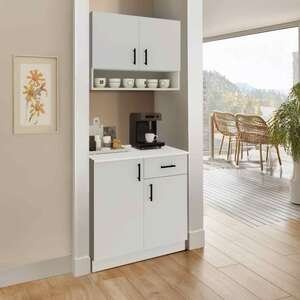 זוג ארונות מטבח עליון ותחתון דגם Opera מבית Tudo Design צבע לבן