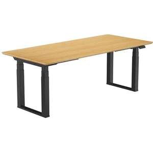 שולחן עמידה חשמלי מתכוונן 4 מנועים דגם QUADRO מבית Keisar - בגודל 200x74 ס''מ - פלטה אלון מבוקע