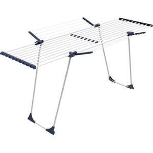 מתקן כביסה מתרחב דגם CasaFlex Ultra מבית Buona Casa - שטח תלייה של עד 28 מטר - צבע כחול ולבן