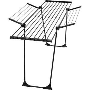 מתקן כביסה מתרחב דגם CasaFlex Ultra מבית Buona Casa - שטח תלייה של עד 28 מטר - צבע שחור