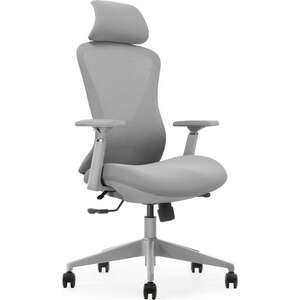 כיסא אורטופדי פרימיום ארגונומי מתכוונן עם תומך ראש דגם Ella מבית Ergotop - צבע אפור