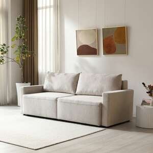 ספה תלת מושבית נפתחת למיטה זוגית עם ארגז מצעים דגם Paradox מבית Bradex - צבע קפוצ'ינו