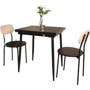 פינת אוכל נפתחת שולחן ו-2 כיסאות דגם Jennie מבית Bradex - צבע שחור