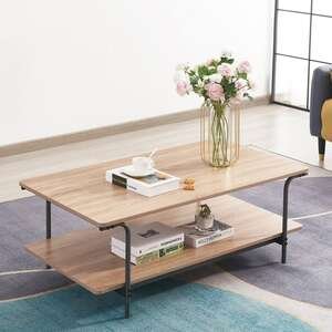 שולחן סלון עם מדף דגם Arena מבית Bradex - צבע אלון