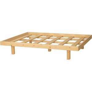 בסיס מיטה זוגית מעץ אורן מלא עם מסגרת דגם Baza מבית Bradex בגודל 140x190 ס''מ