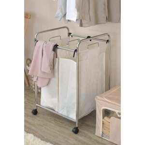 סל כביסה 2 תאים נירוסטה Honey Can Do - צבע לבן