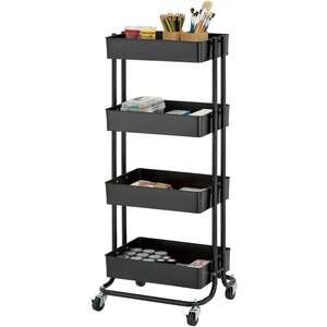 ארגונית 4 קומות ניידת וחזקה מבית Honey Can Do - צבע שחור