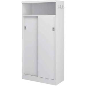 ארון שירות 5 מדפים עם דלתות הזזה דגם Sleek מבית Bradex - צבע לבן