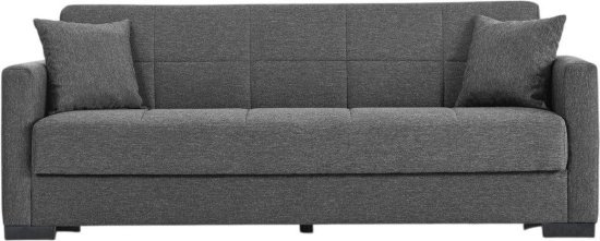 מערכת ישיבה תלת־מושבית נפתחת למיטה עם ארגז מצעים דגם מרבלה מבית ברדקס – צבע אפור