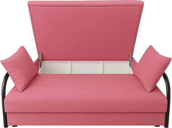 ספה נפתחת עם ארגז מצעים דגם שיר מבית קינג קומפורט – צבע ורוד