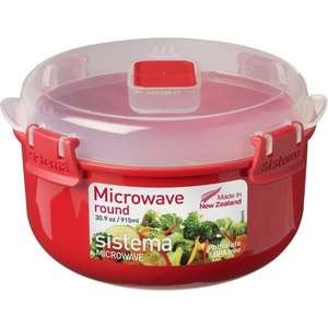 קערית בישול עגולה Sistema Microwave 915 מ״ל אדום