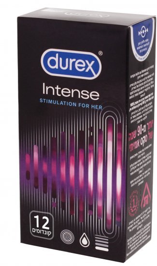 מארז קונדומים דורקס אינטנס – 12 יחידות