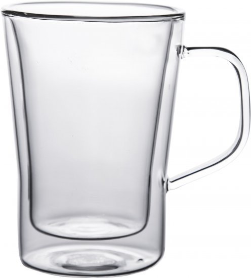 Arcosteel סט 6 ספלים גבוהים זכוכית דופן כפולה עם ידית 350 מ״ל