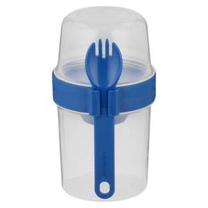 קופסה דו־צדדית 560+310 מ"ל עם מזלג Lock & Lock