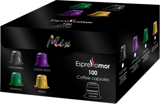 מארז קפסולות Espresso Mor – 100 קפסולות