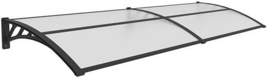 גגון גשם לדלת / חלון 80x240 דגם Canada E Garden Top שחור / שקוף חלבי