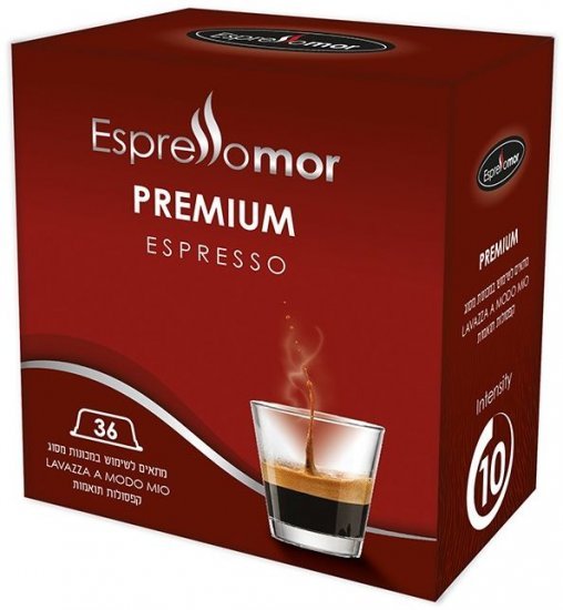 אספרסו מור פרימיום קפסולות תואמות מודו מיו 36 יחידות