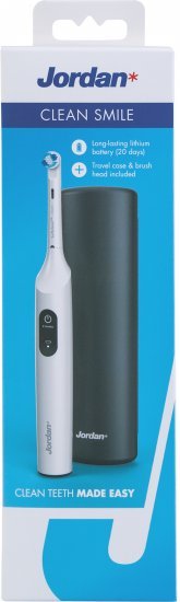 מברשת שיניים חשמלית קלין סמייל ג׳ורדן עם נרתיק – שחור