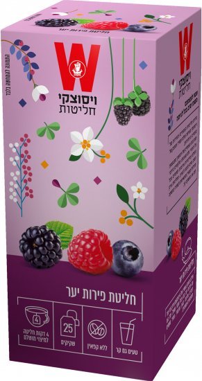 ויסוצקי חליטת תה פירות יער 25 שקיקים