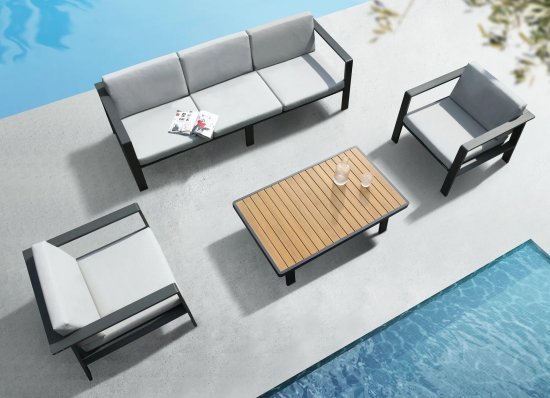 פינת ישיבה גן Mira נופר ספה תלת + 2 כורסאות