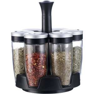 קרוסלת תבלינים 6 צנצנות Soltam כסוף