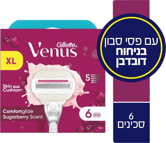 סכיני גילוח לנשים קומפורטגלייד ג׳ילט ונוס – 6 סכינים