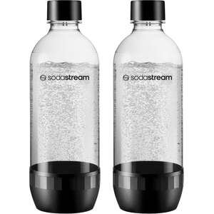זוג בקבוקי פלסטיק פט 1 ליטר Sodastream שחור