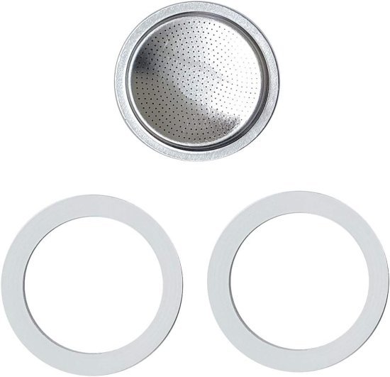 Pezzetti סט 2 גומיות סיליקון ופילטר למקינטות 4 כוסות